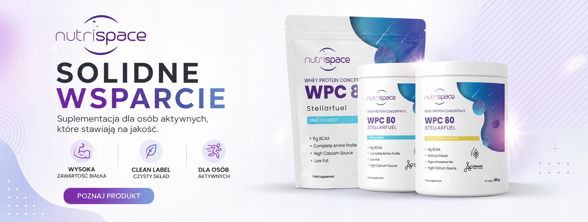 Set Conditioner Protein nutrispace WPC 80 100% Natural 2x 385g Packaging status original