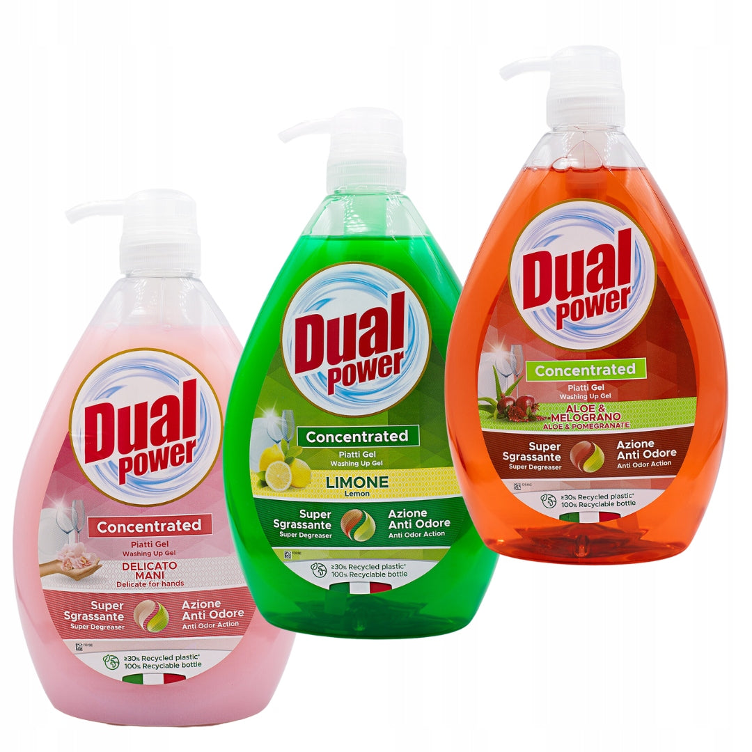 Set DUAL POWER Italian dishwashing liquid Delicato Mani + Lemon + Aloe&Melo