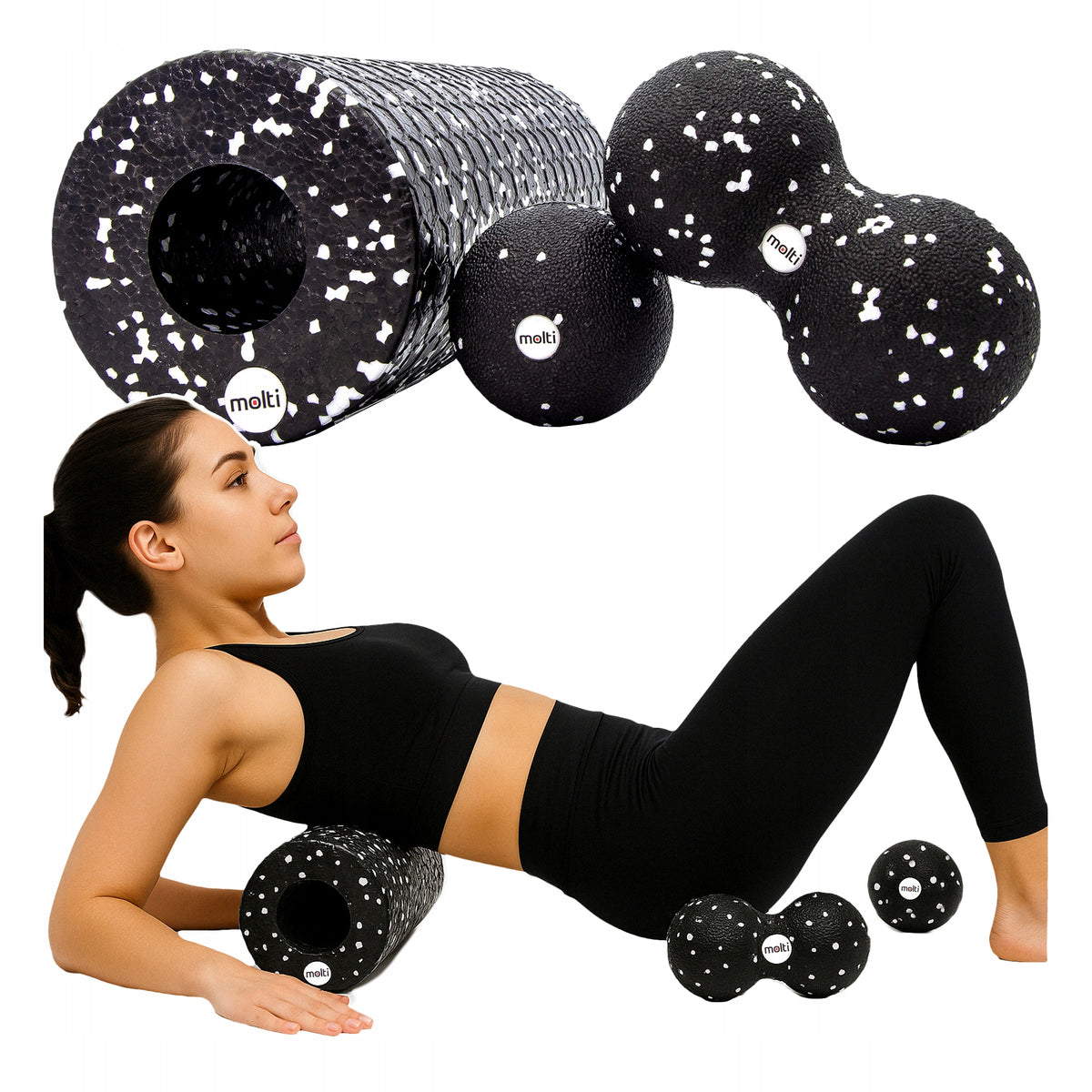 Set EPP ROLLER EXERCISE MASSAGE ROLLER BALL DUOBALL 3in1 foam