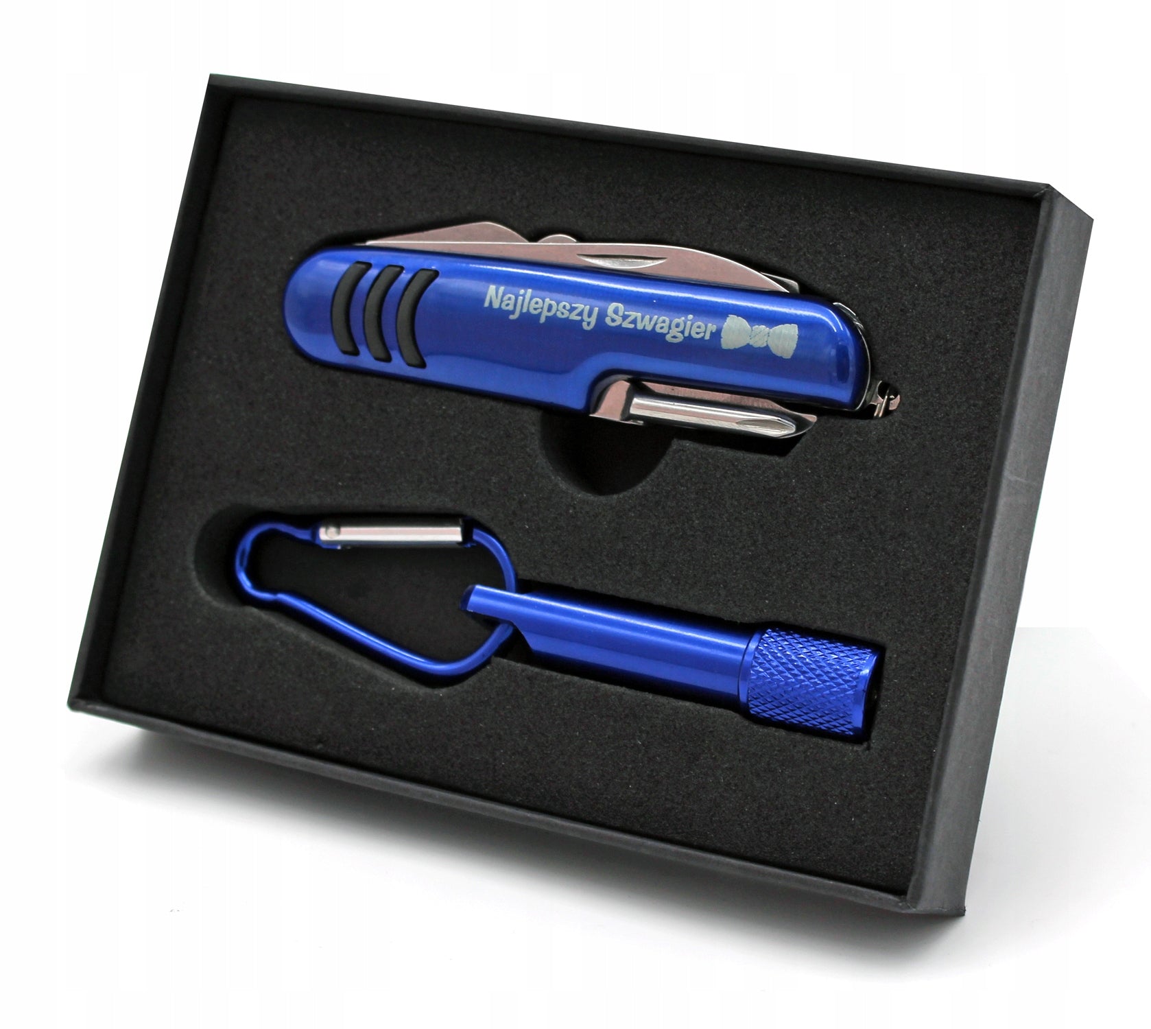 Set FLASHLIGHT and POCKET KNIFE tools +Your ENGRAVING gift CAMP GRILL Manufacturer code TOOL_4
