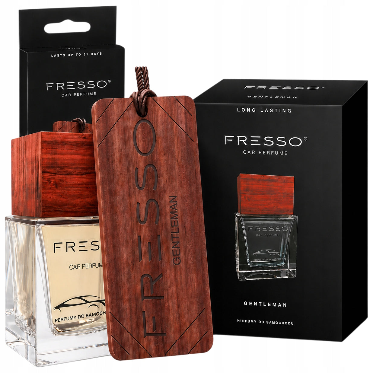 Set FRESSO GENTLEMAN Perfume 50ml + Pendant Durable Fragrance For Car