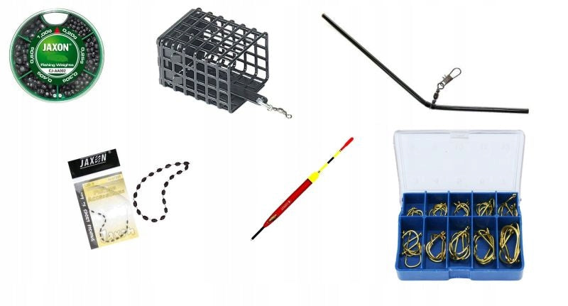 Set Fishing Rod Jaxon 3m Reel Fishing Line Float Hooks Stopper Tube Model zaffira