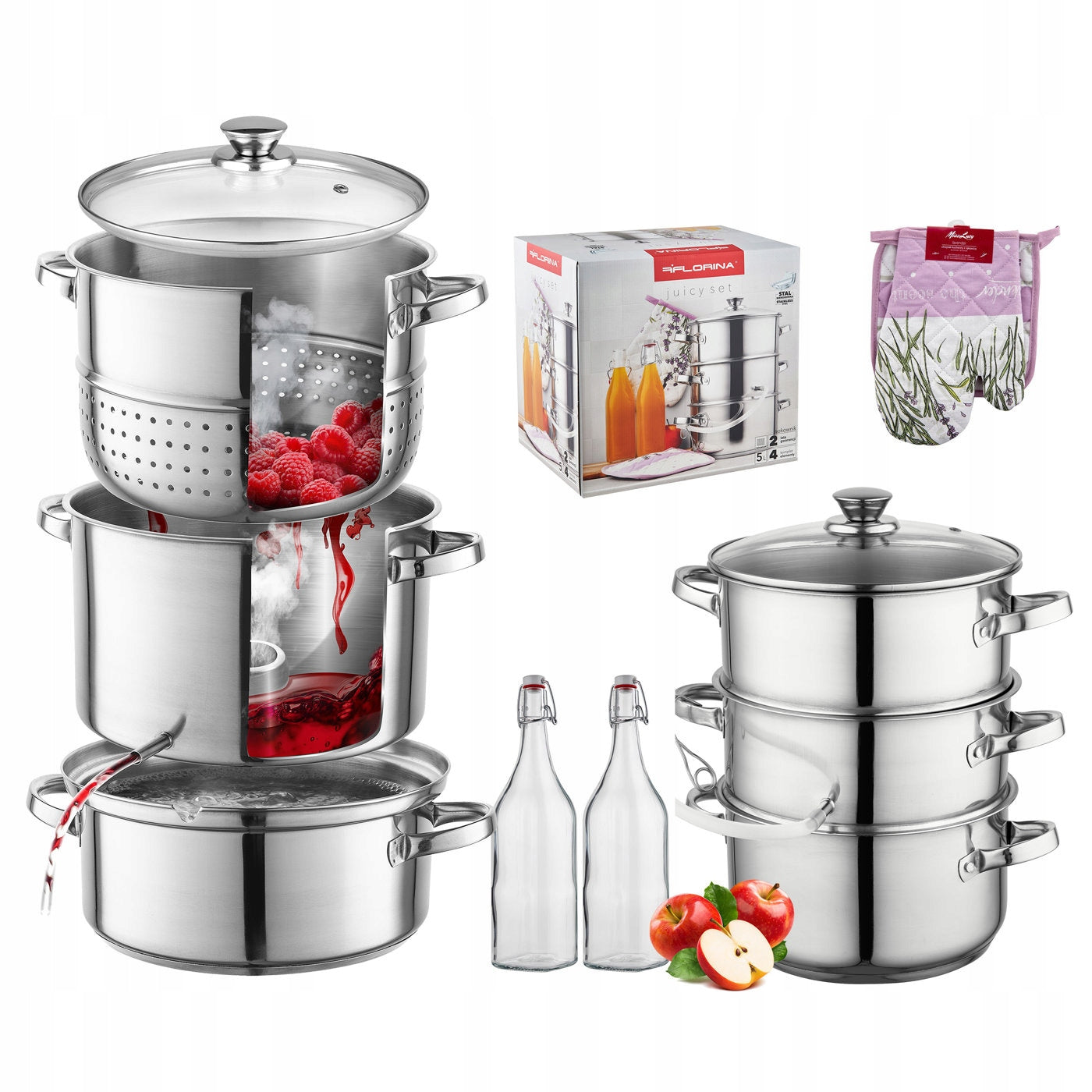Set Florina Juicy Set juicer 5 l 2 bottles glove juicer paw