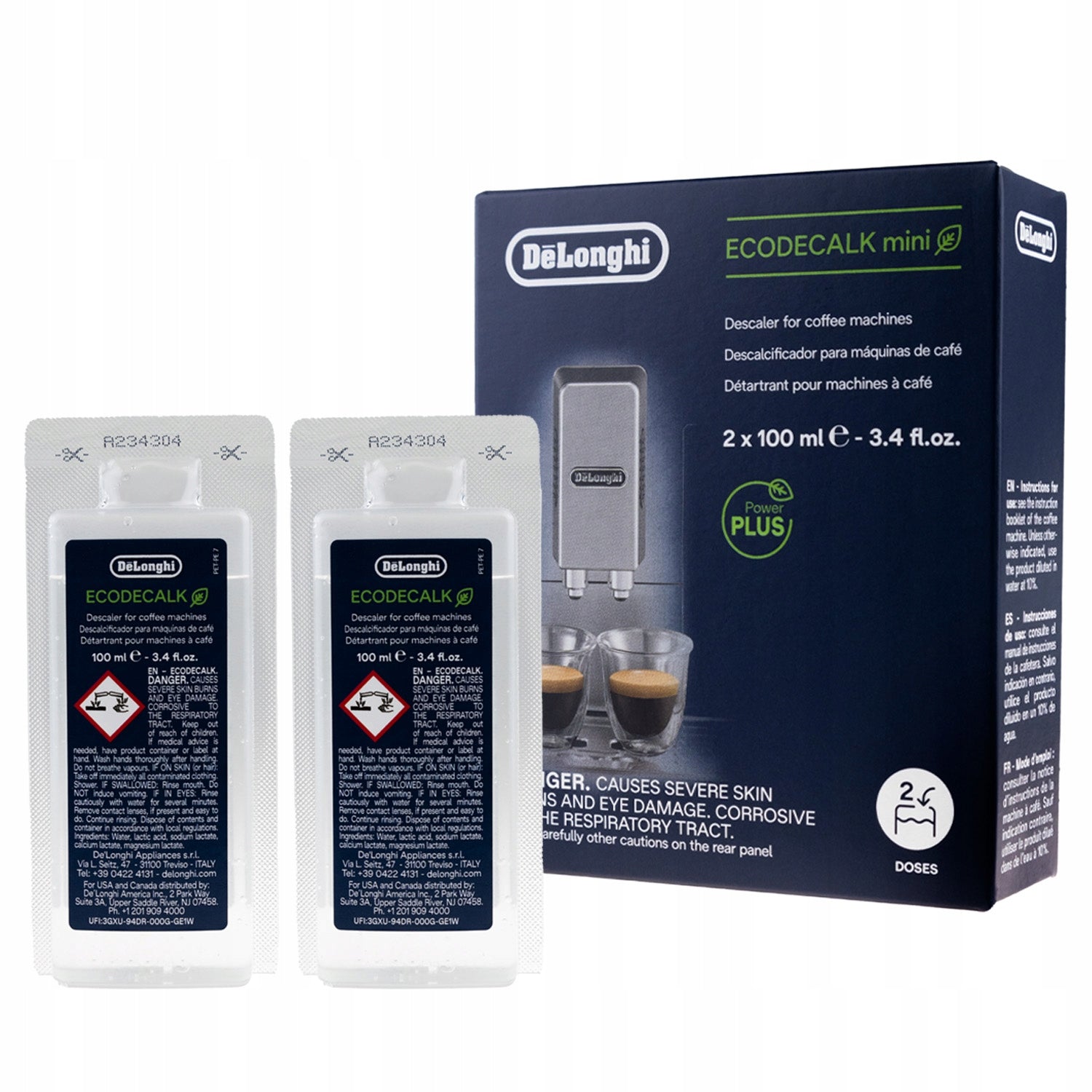 Set For Delonghi -Filters AL-S002 5pcs + Descaler EcoDecalk 200ml Packaging status original