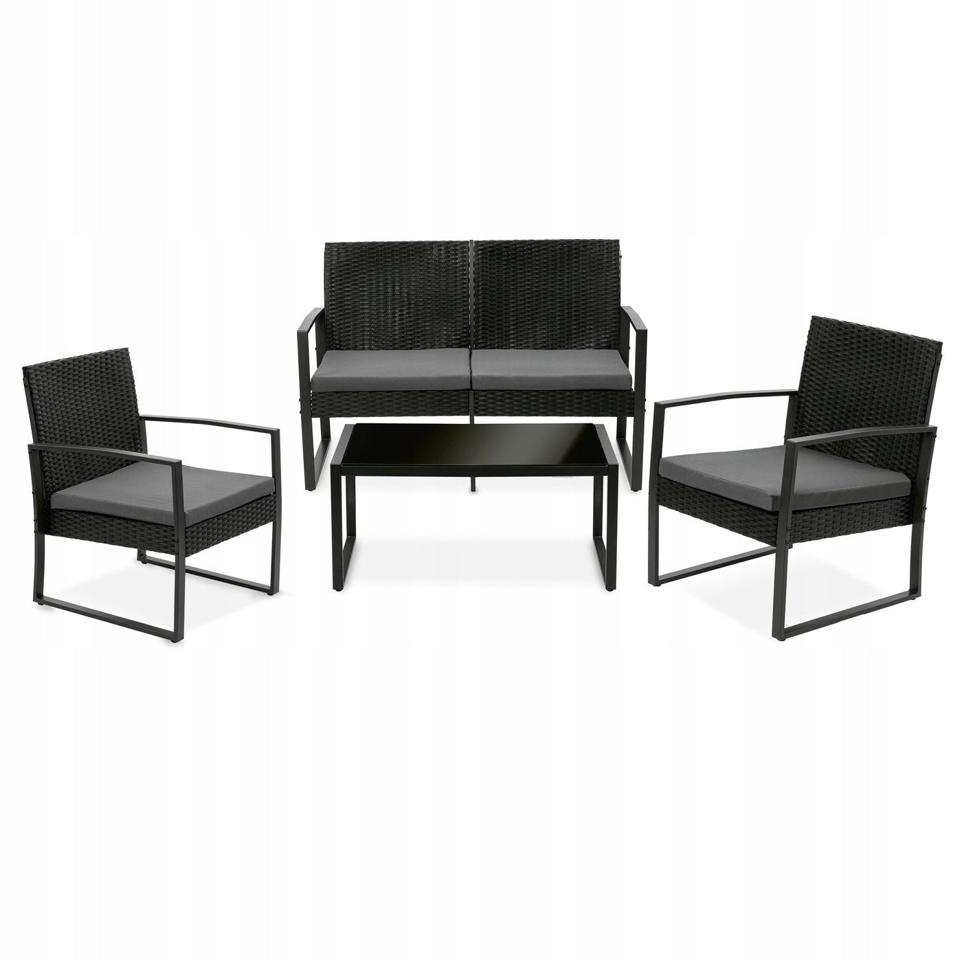 Set GARDEN FURNITURE ARMCHAIRS GLASS TABLE SOFA Set Tadar Madeira 4 el Set contents armchair bench end table