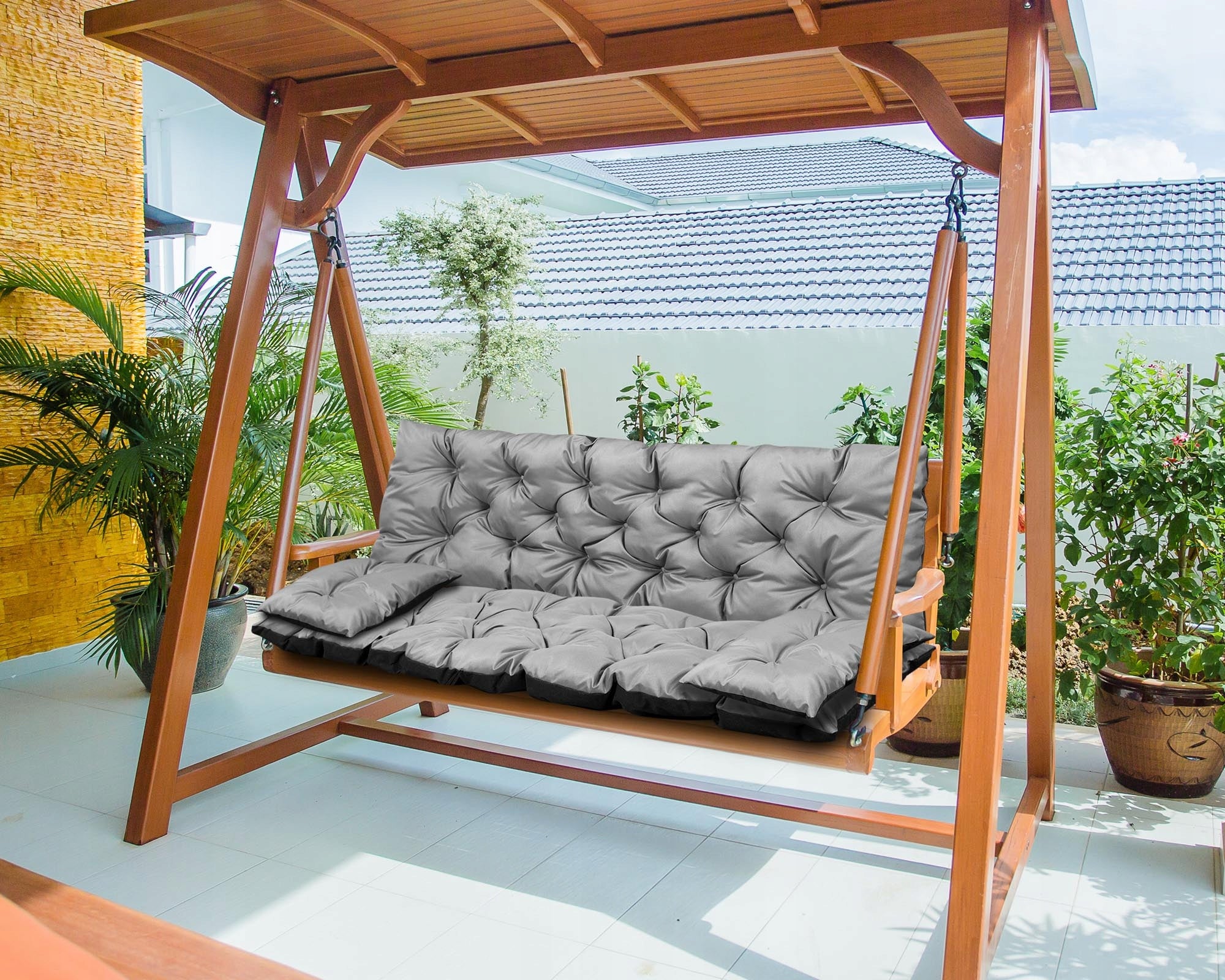 Set Garden Cushion 180x60x50 cm for Bench Swing Waterproof Grey Manufacturer code ZESPODOGR180/60/50C-SZ