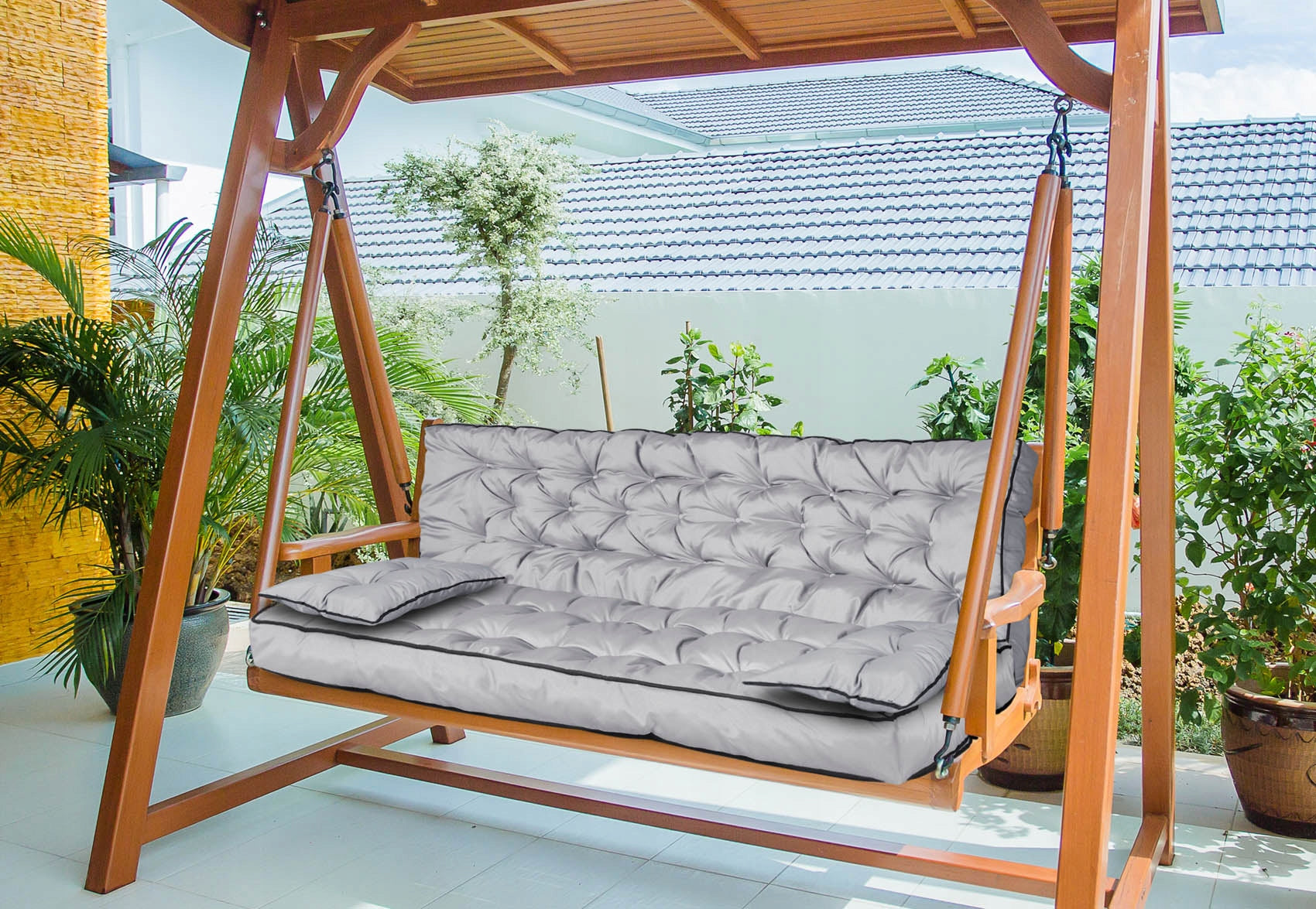 Set Garden Cushion High Side 180x60x50 cm for Bench Swing Wodoodp Pillow width 60 cm