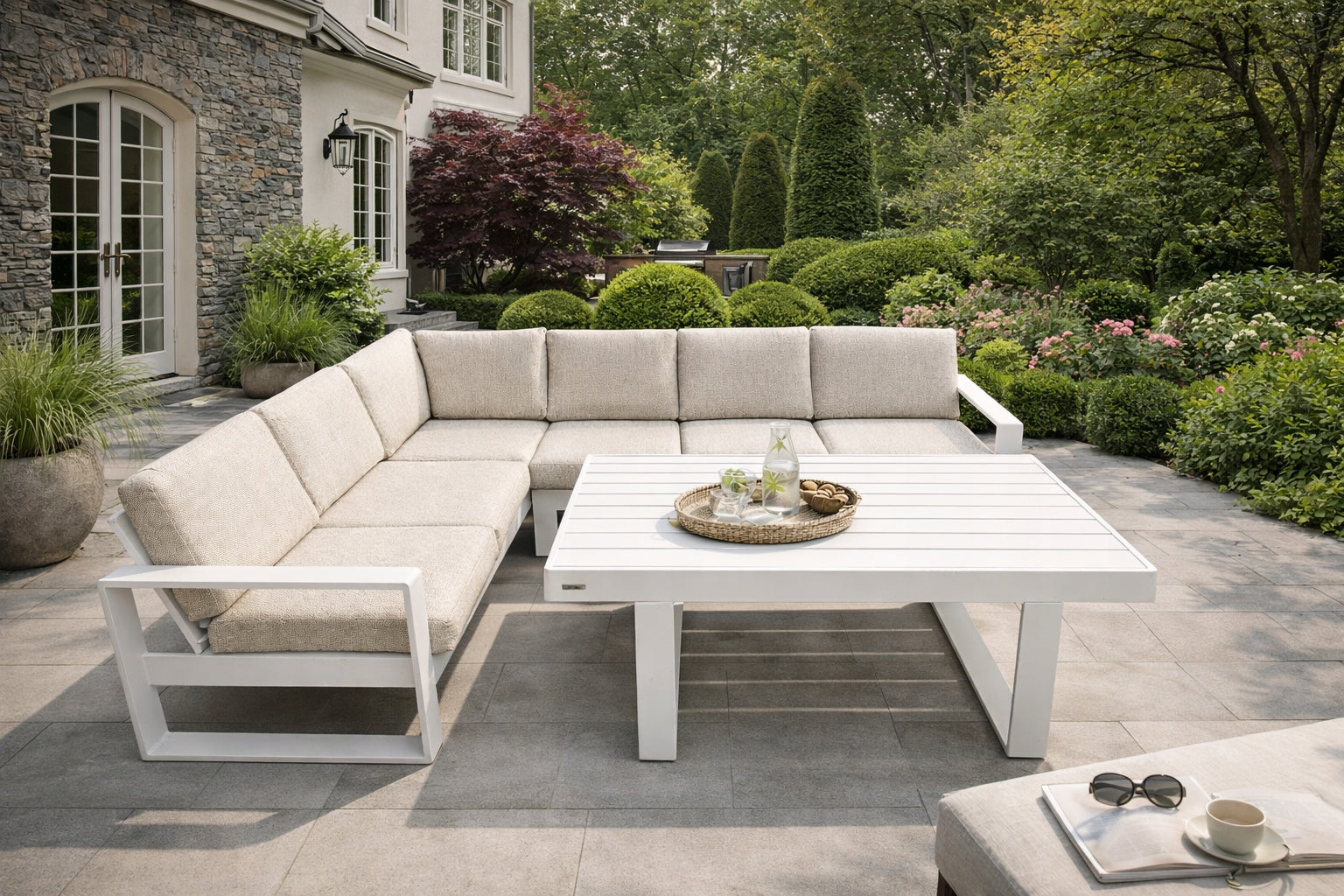 Set Garden Furniture Modular Aluminum Lagoon Corner + Table White Manufacturer code Meble ogrodowe Alu Loft Biały