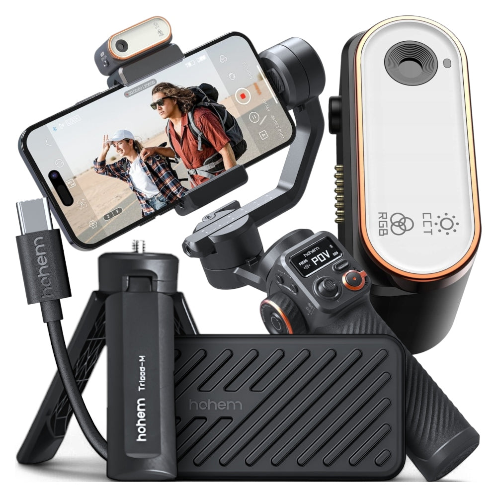 Set Gimbal stabilizer 3-axis Hohem iSteady M6 KIT + lamp, tripod