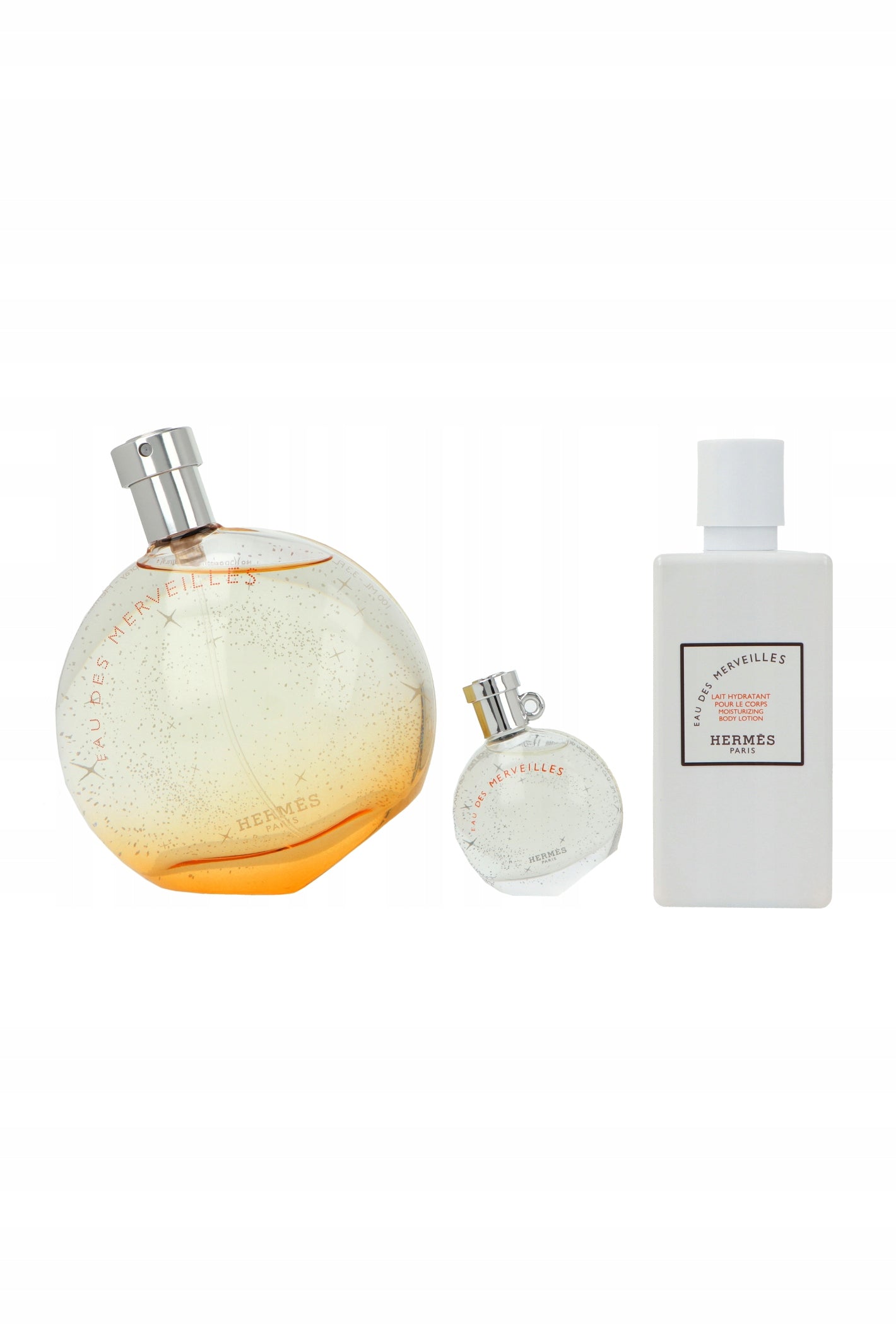 Set Hermes Eau Des Merveilles Edt 100ml + Edt 7,5ml + Body Lotion 80ml Packaging status original