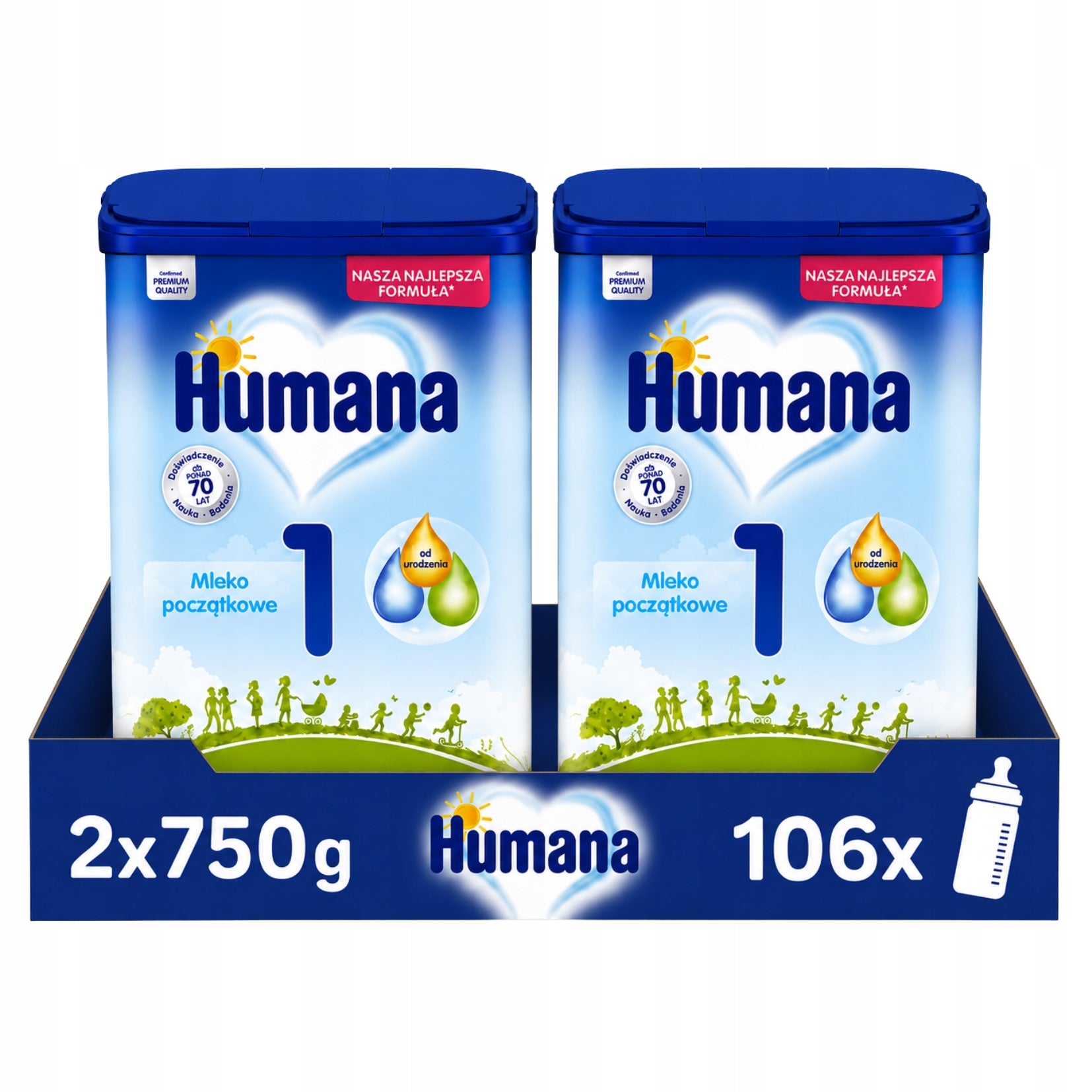 Set Humana 1 HMO initial modified milk after 6 months 2x750g