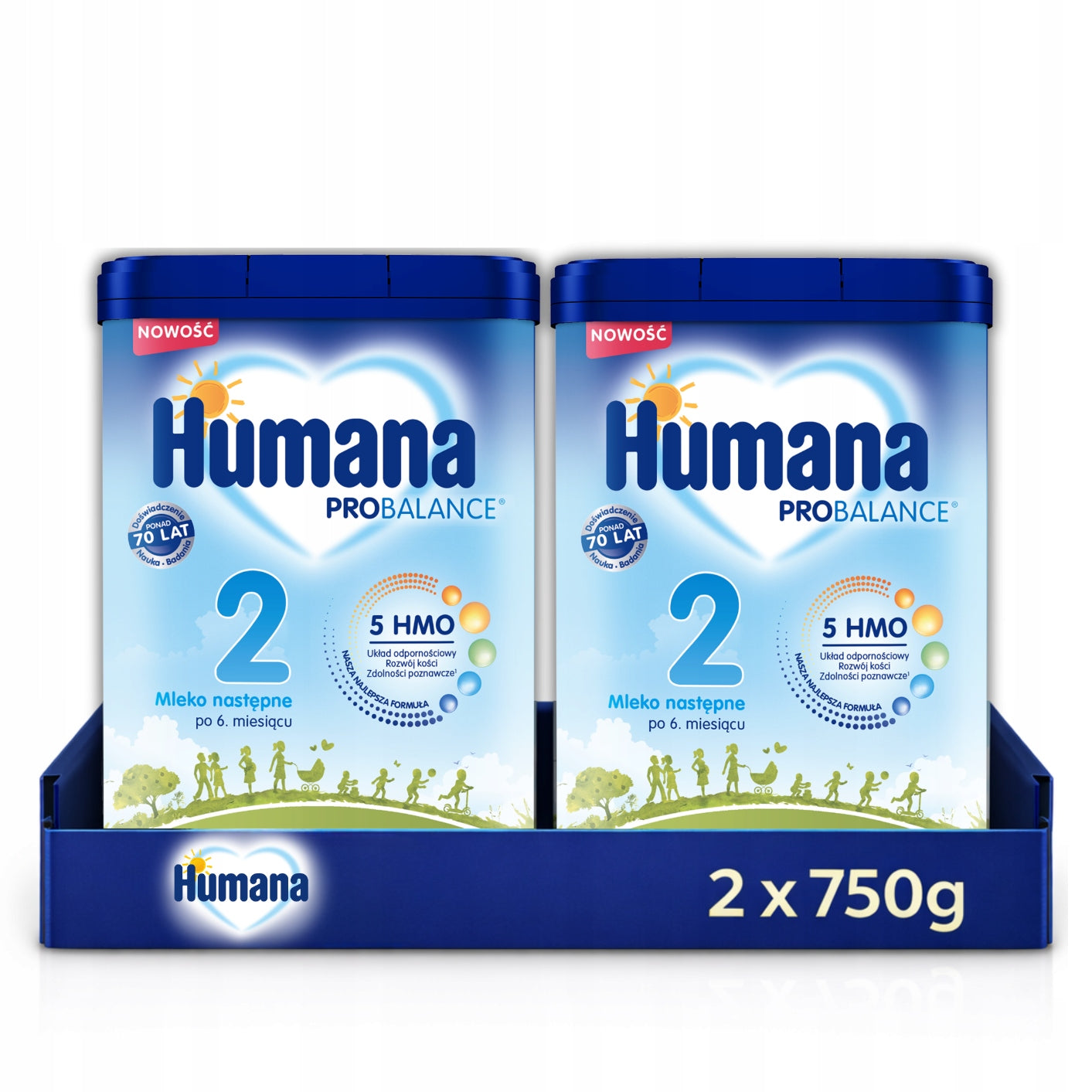Set Humana 2 5HMO modified milk next after 6 months 2x750g