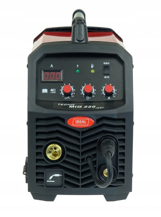 Set Ideal Tecno MIG 220 MMA welding machine with reducer and wire for steel Brand IDEAL