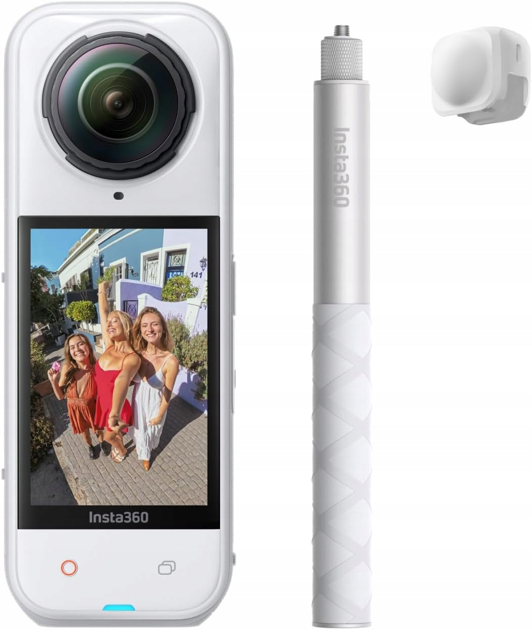 Set Insta360 X5 Pack Satin White waterproof camera 360° 8K 3h work