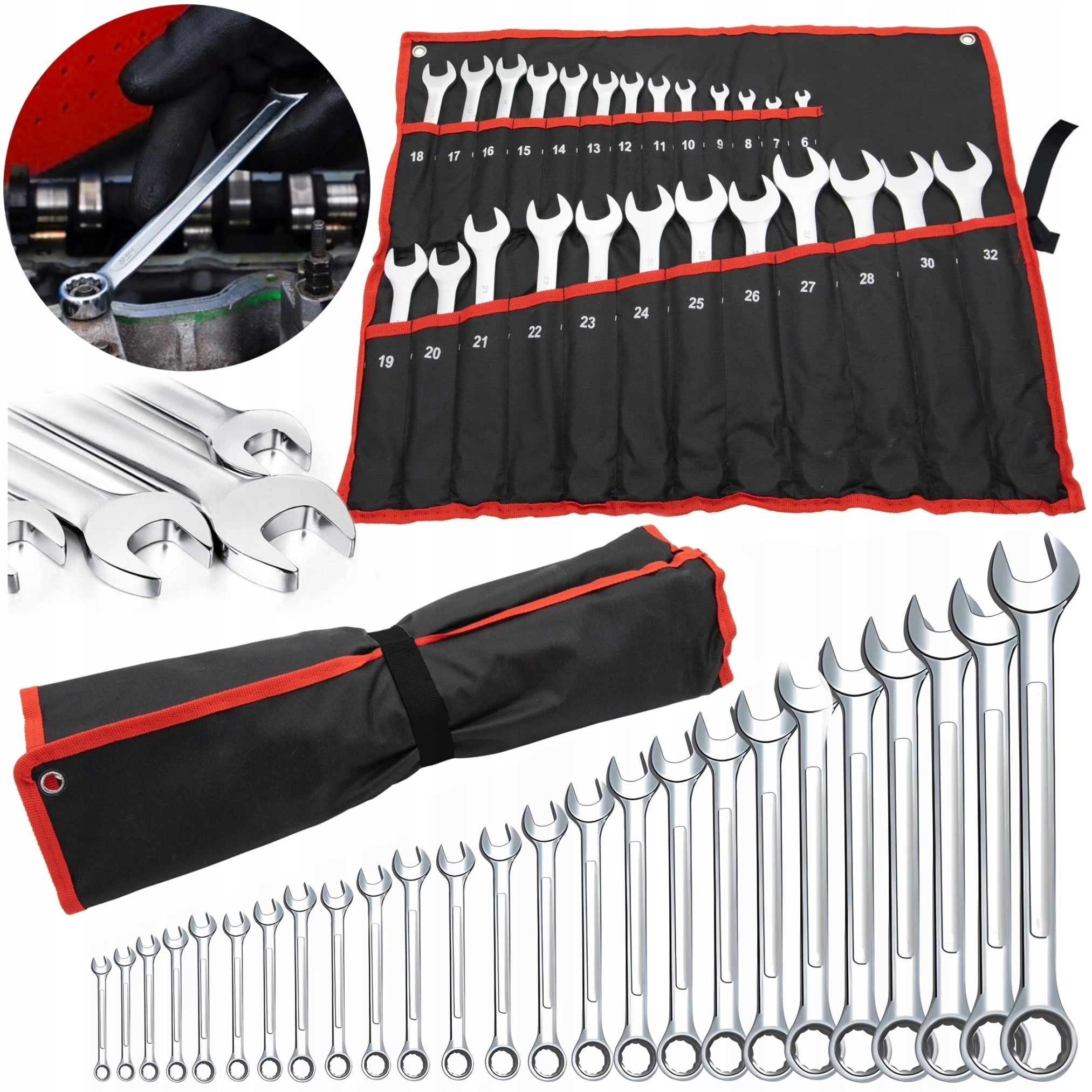 Set Kucz FLAT EYE Wrenches 6-32mm Set of Flat Wrenches Cover