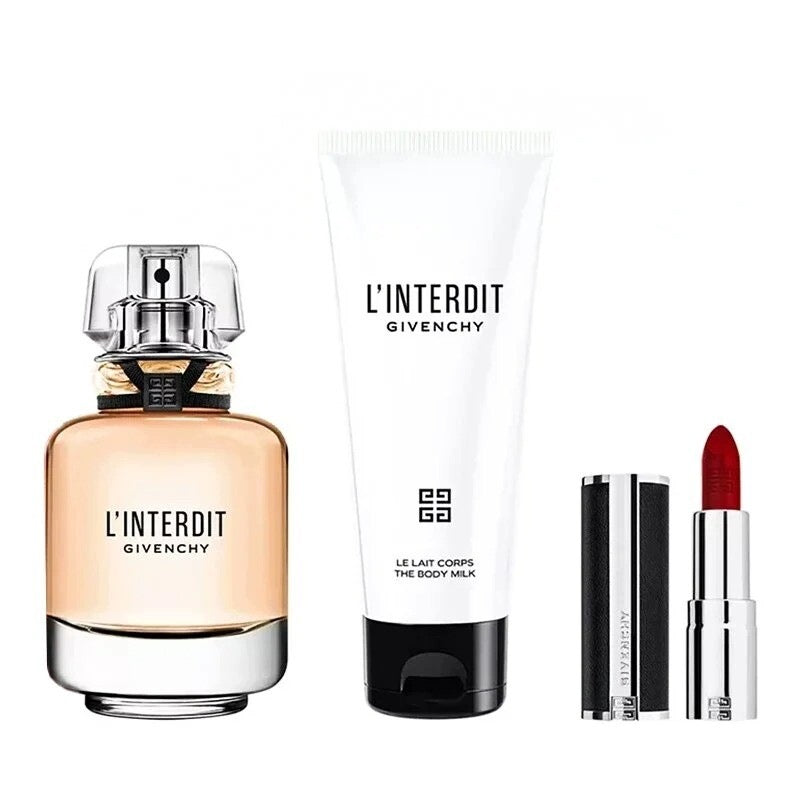 Set L'Interdit Perfumed Water Edp 50ml + Body Milk + Lipstick