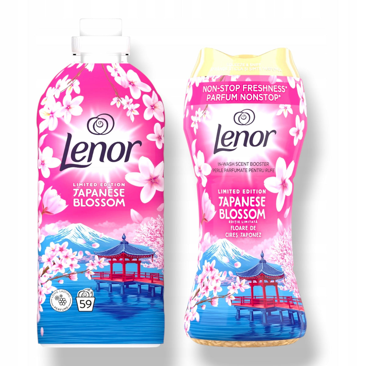 Set Lenor Japanese Garden Rinse Liquid 59washes+Laundry Pearls 195g