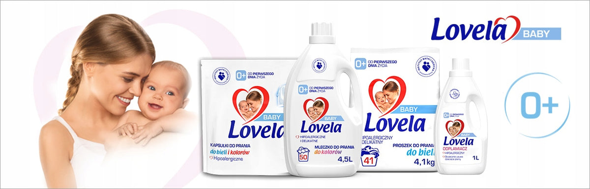 Set Lovela Family Washing Liquid + Stain Remover + Rinse Liquid 56 Washes Packaging status original