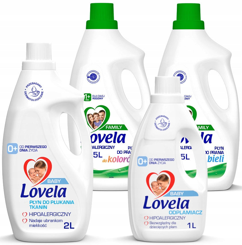 Set Lovela Family Washing Liquid + Stain Remover + Rinse Liquid 56 Washes