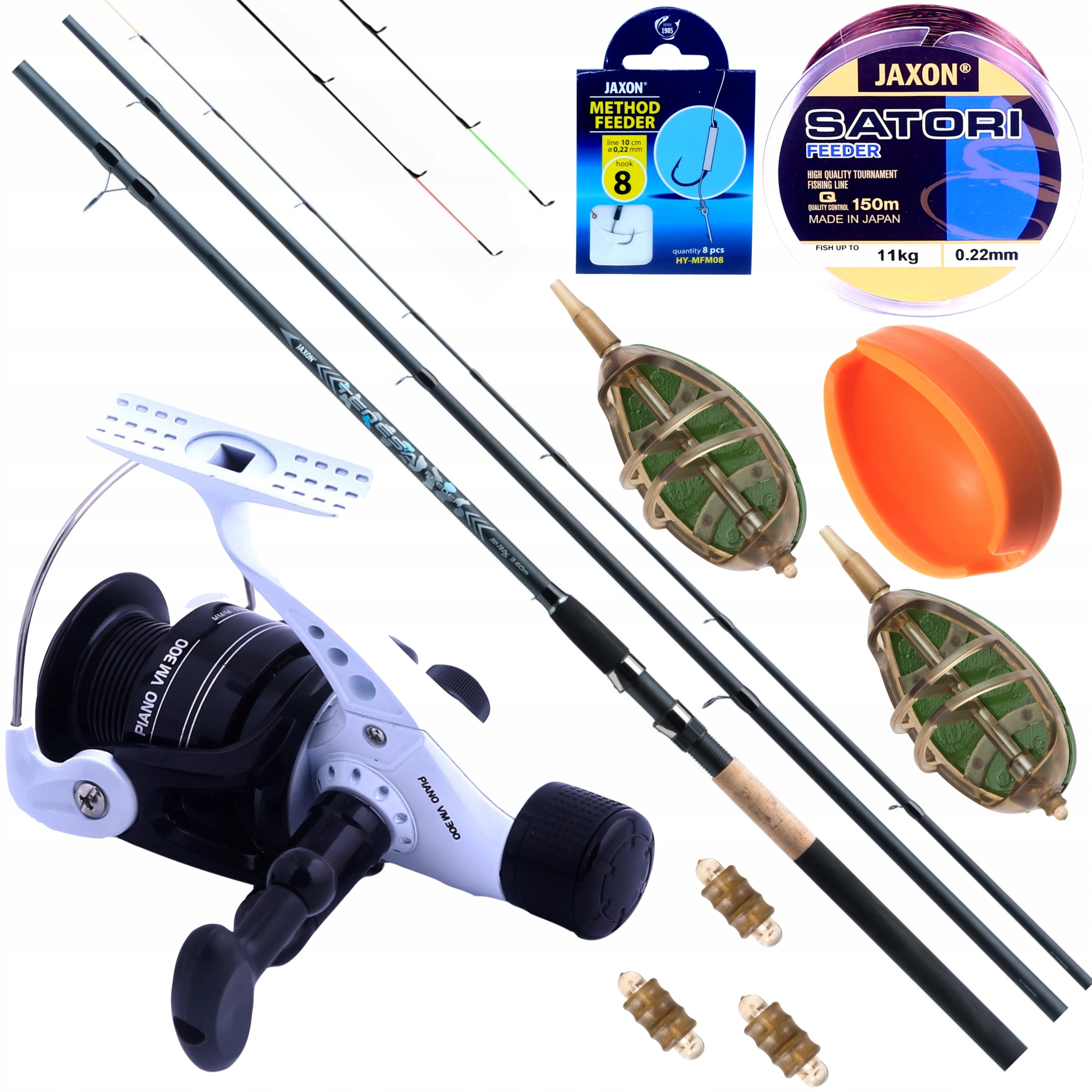 Set METHOD FEEDER- Fishing Rod Reel + akc JAXON