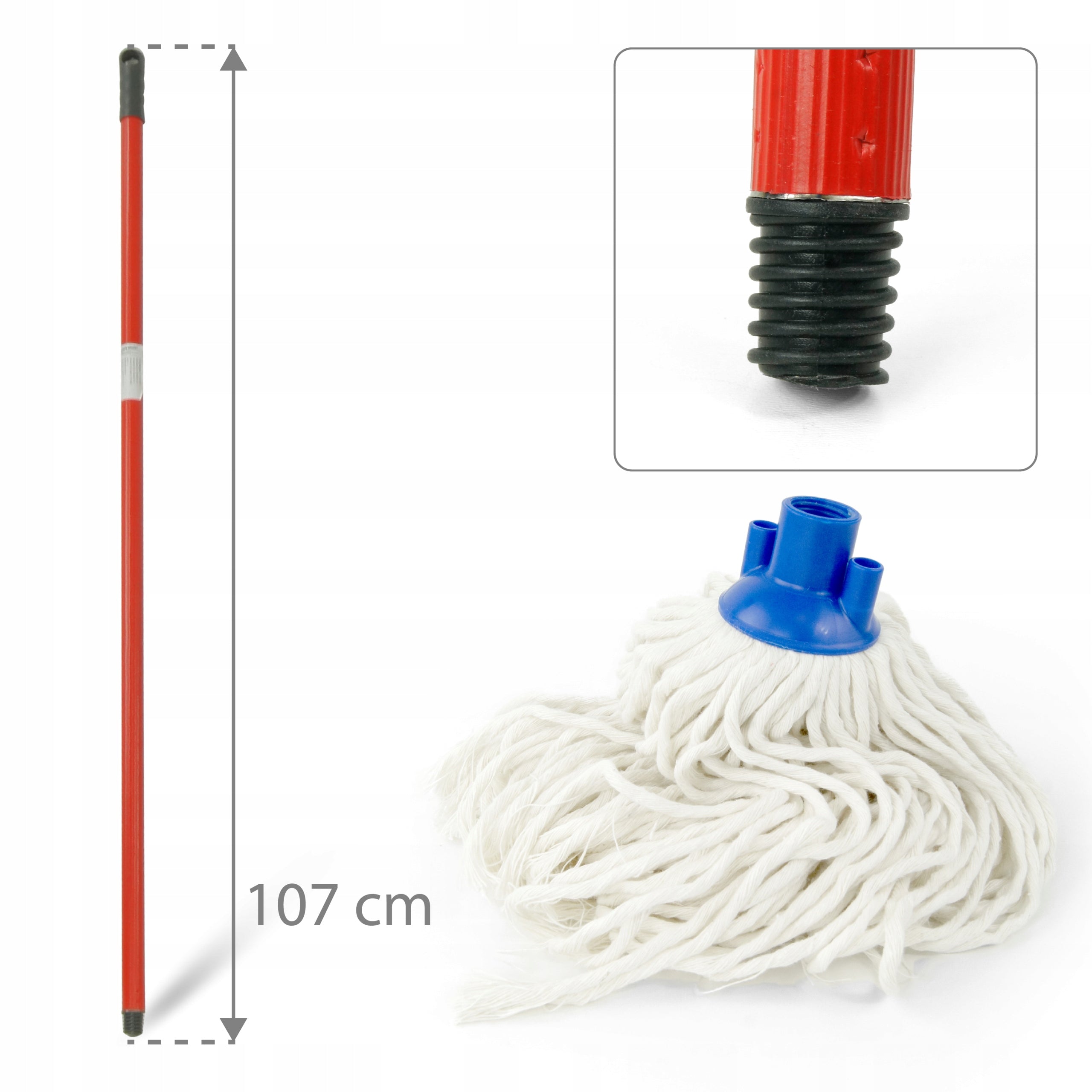 Set Mop TTS 350g + Plastic Stick 110cm with Italian Conical Thread Packaging status original