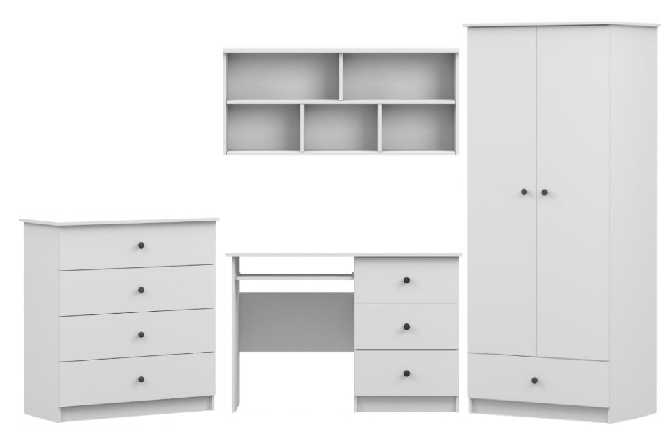 Set OLAF wardrobe desk chest of drawers shelf white youth MANUFACTURER PL+