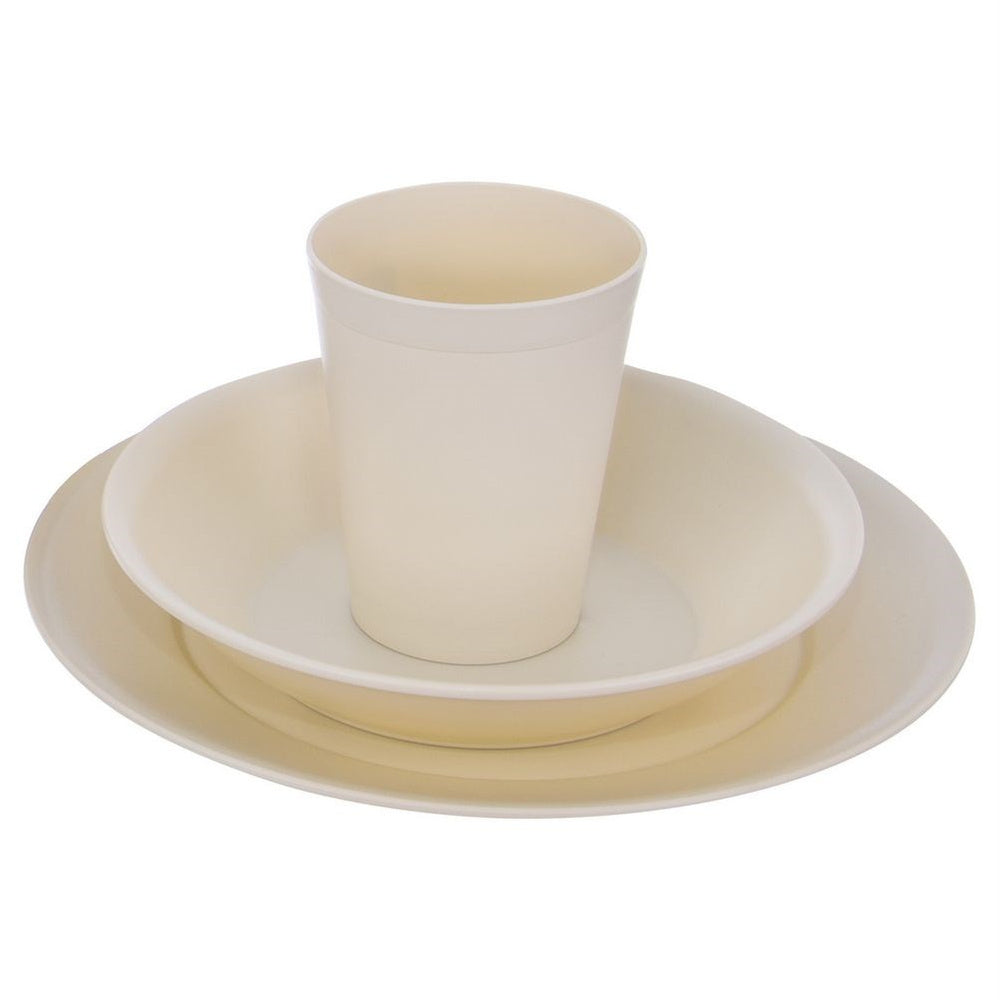 Set PICNIC hiking camping plates plastic cups 13 el. Color brown