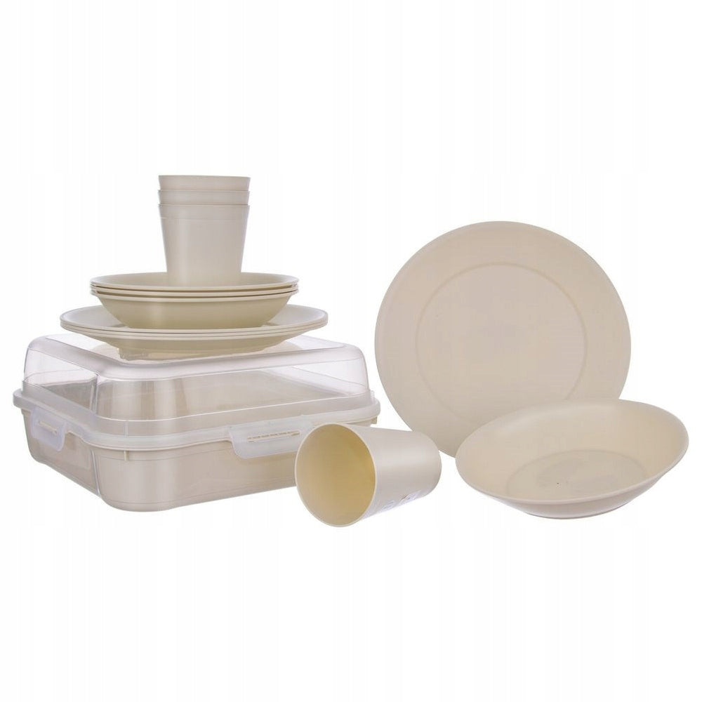 Set PICNIC hiking camping plates plastic cups 13 el.