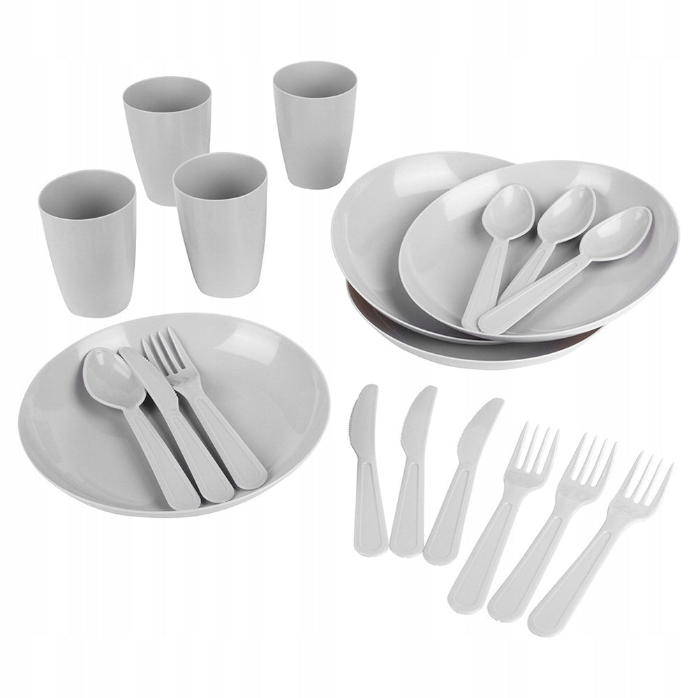 Set PICNIC tourist plate cup cutlery plastic reusable Manufacturer code 5904316455569