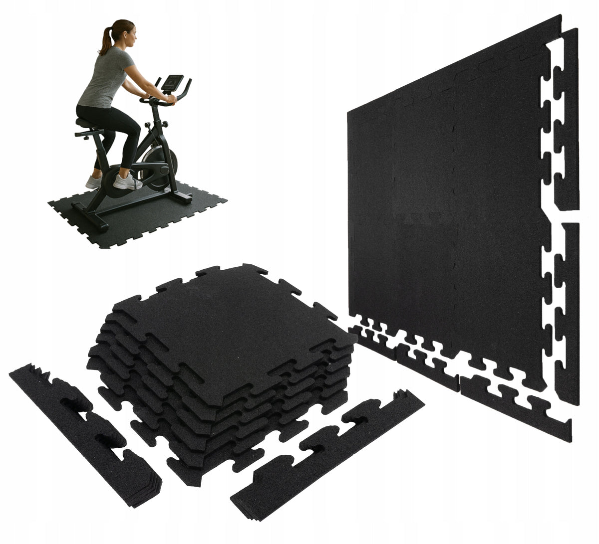 Set PUZZLE set for exercise bike treadmill floor protection mat
