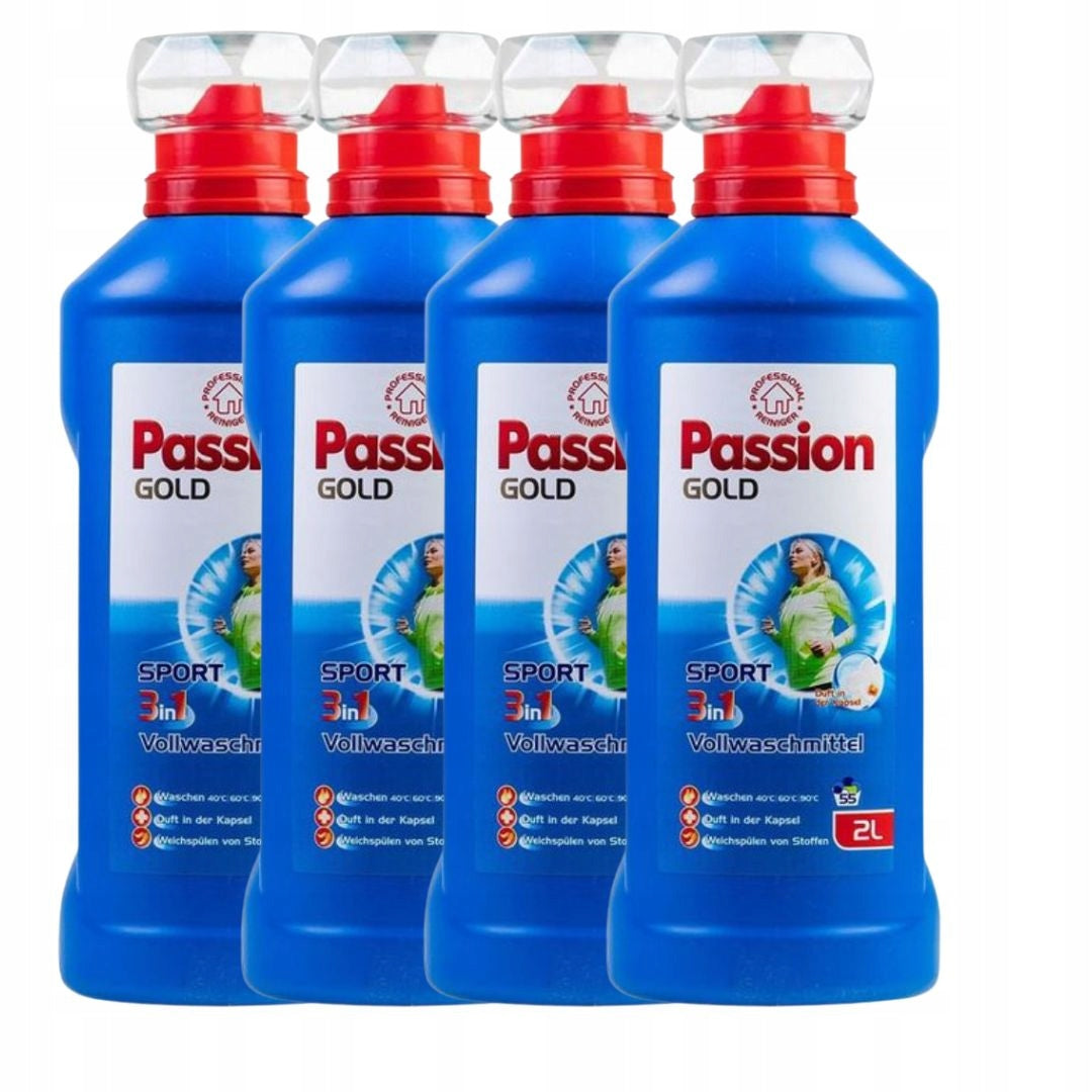 Set Passion Gold Gel Sport Vollwaschmittel 4x2L