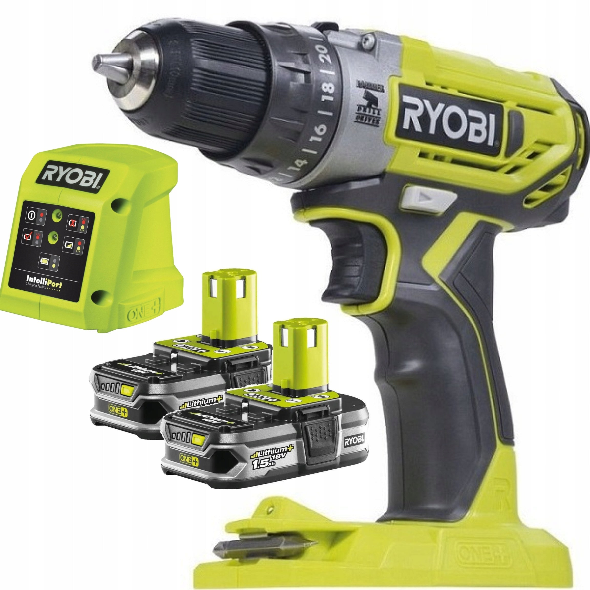 Set Ryobi Impact Drill 18V ONE+ 2x Aku 1.5Ah + Charger