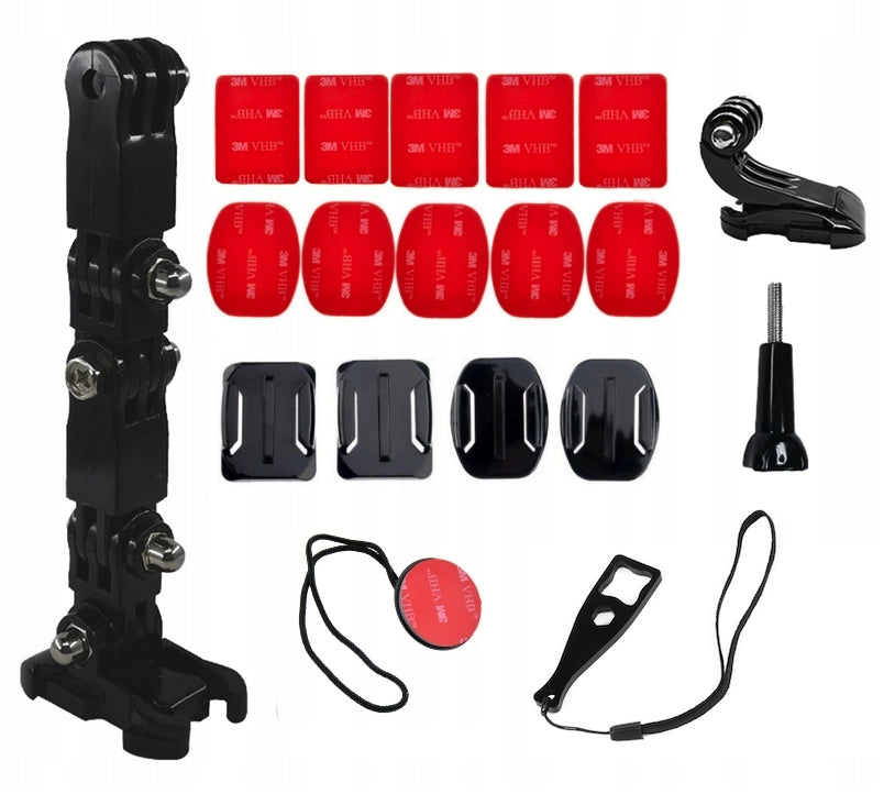 Set SHOOT Mounting brackets 3M Helmet Motor Bike GoPro DJI ACTION (GP.76)