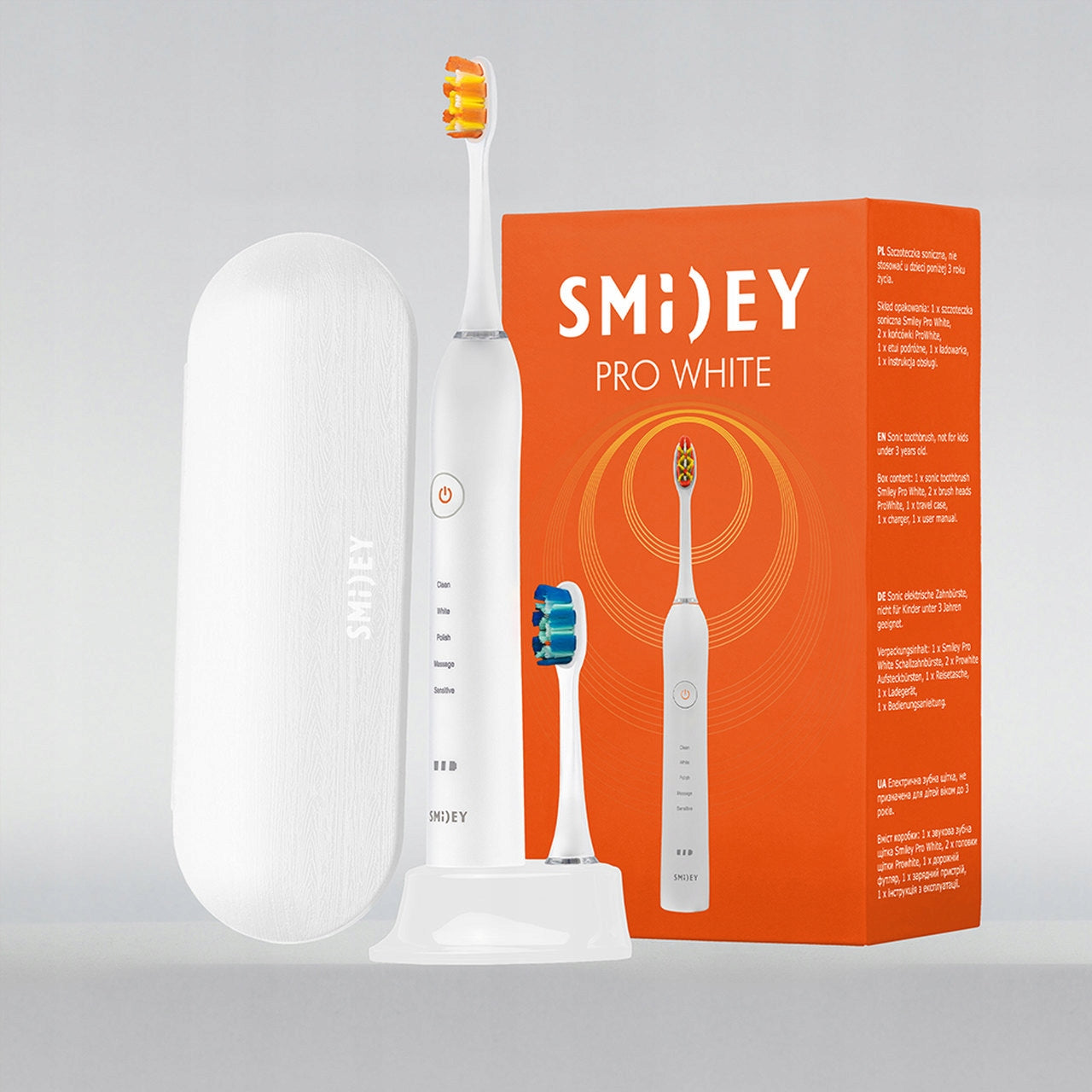 Set Sonic Toothbrush Smiley Pro White + Annual Stock of Tips Manufacturer code 2144