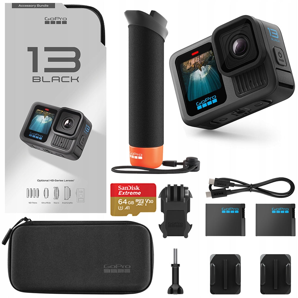 Set Sports Camera GoPro HERO 13 Black 5.3K Stabilization + Accessories