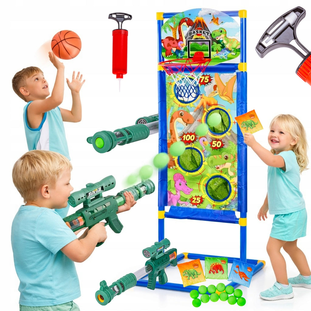 Set Sports Foam Gun Basketball Throwing Pouch For Kids