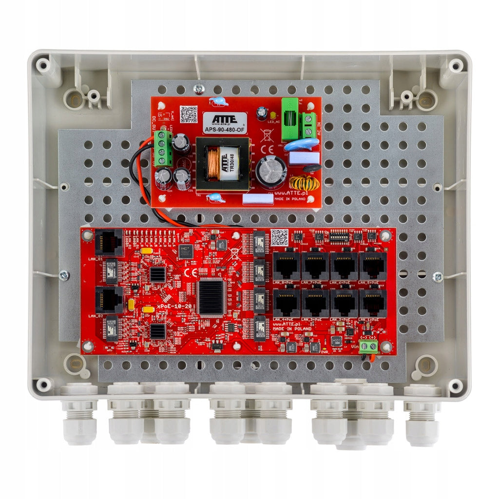 Set Switch PoE +2UP for 8 IP cameras Enclosure External.