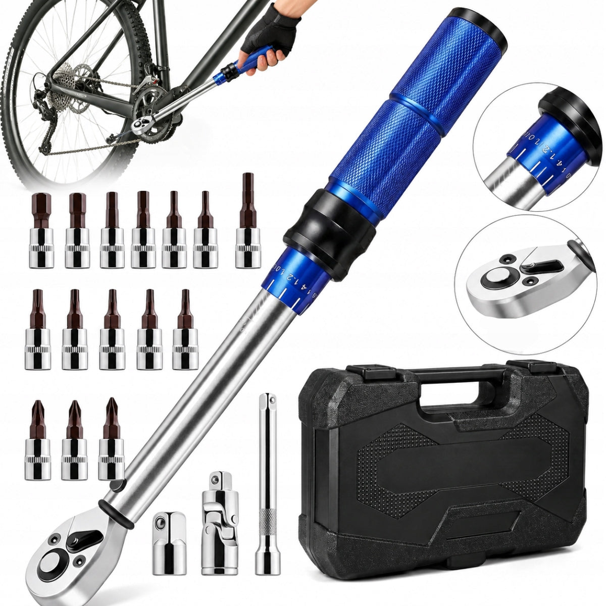 Set TORQUE WRENCH 1/4" 2-24 Nm FOR PROFESSIONAL BIKE
