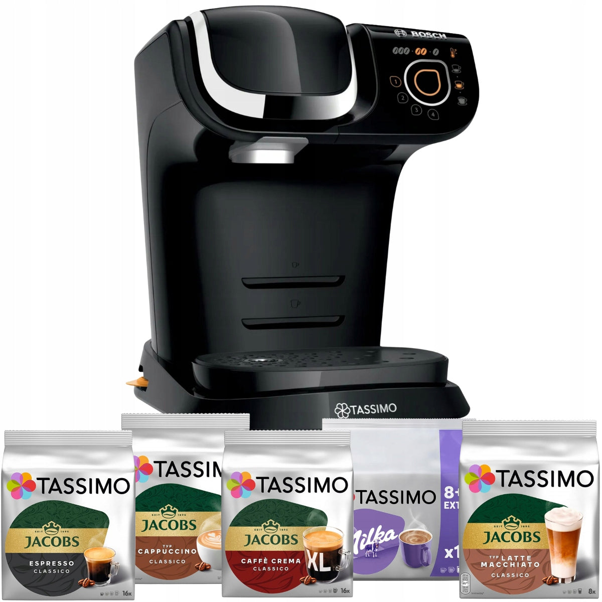 Set Tassimo Express Bosch My Way TAS6502 + Set of 5 different coffees