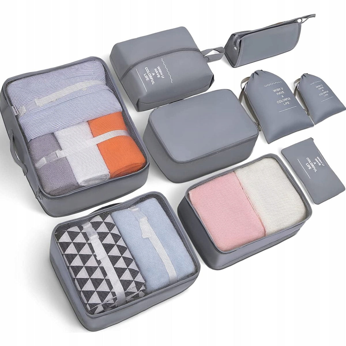 Set Travel Organizer Suitcases Bags Closet Clothes Cabinet Set 9pcs