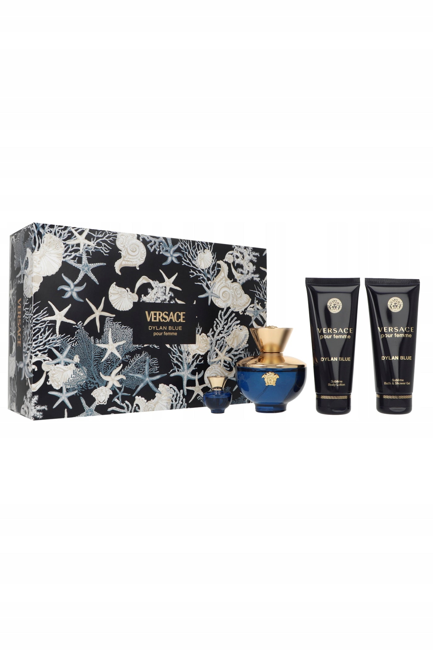 Set Versace Dylan BlueFemme Edp 100ml + Shower Gel + Body Lotion + mini