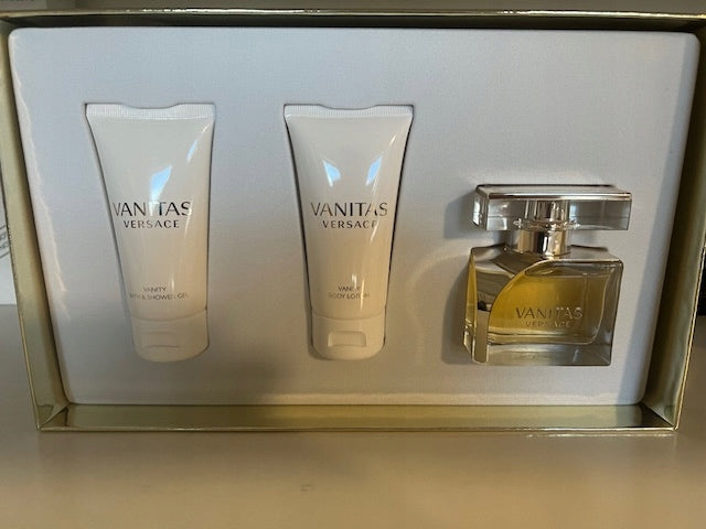 Set Versace Vanitas 50ml.EDP.+50ML.BL+50ML.SG unique from Konju9 Packaging status original