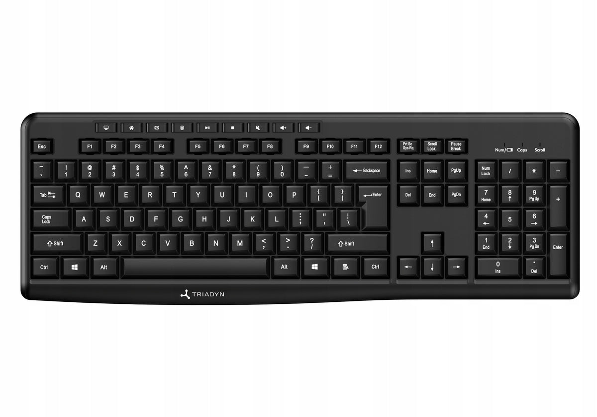 Set Wireless Keyboard + Mouse Triadyn LUNA Black OFFICE HOME WORK Manufacturer code TRD-LN01-SET