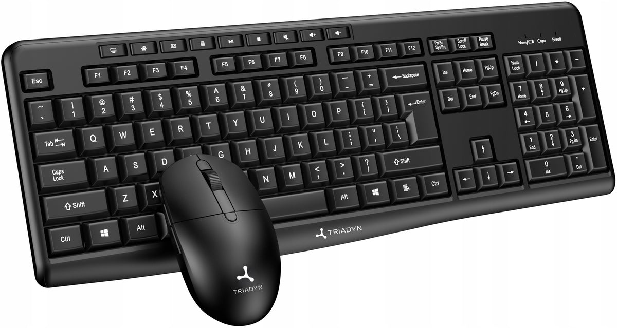 Set Wireless Keyboard + Mouse Triadyn LUNA Black OFFICE HOME WORK