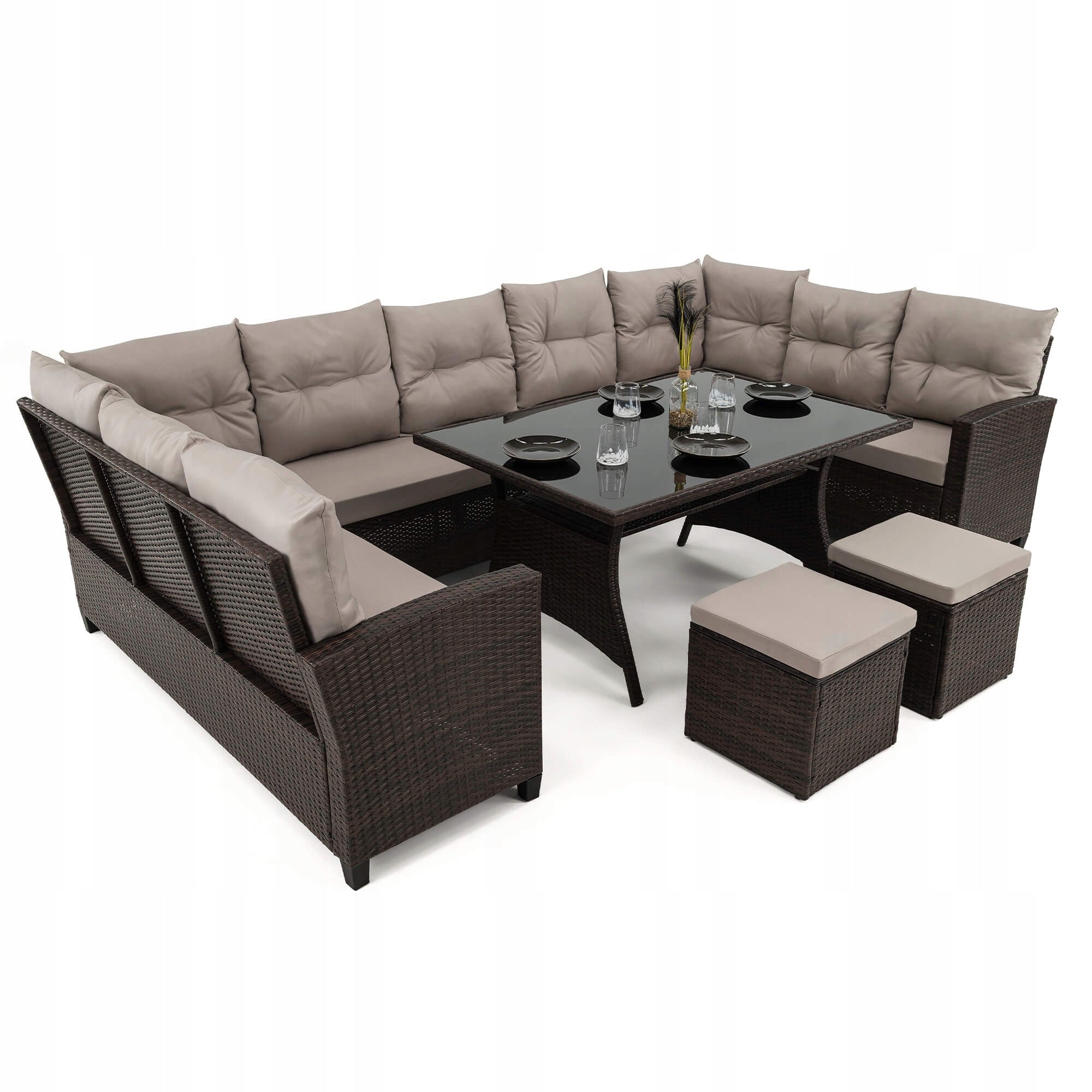 Set XXL garden furniture technoratan PORTO cushions grey two containers Packaging status original