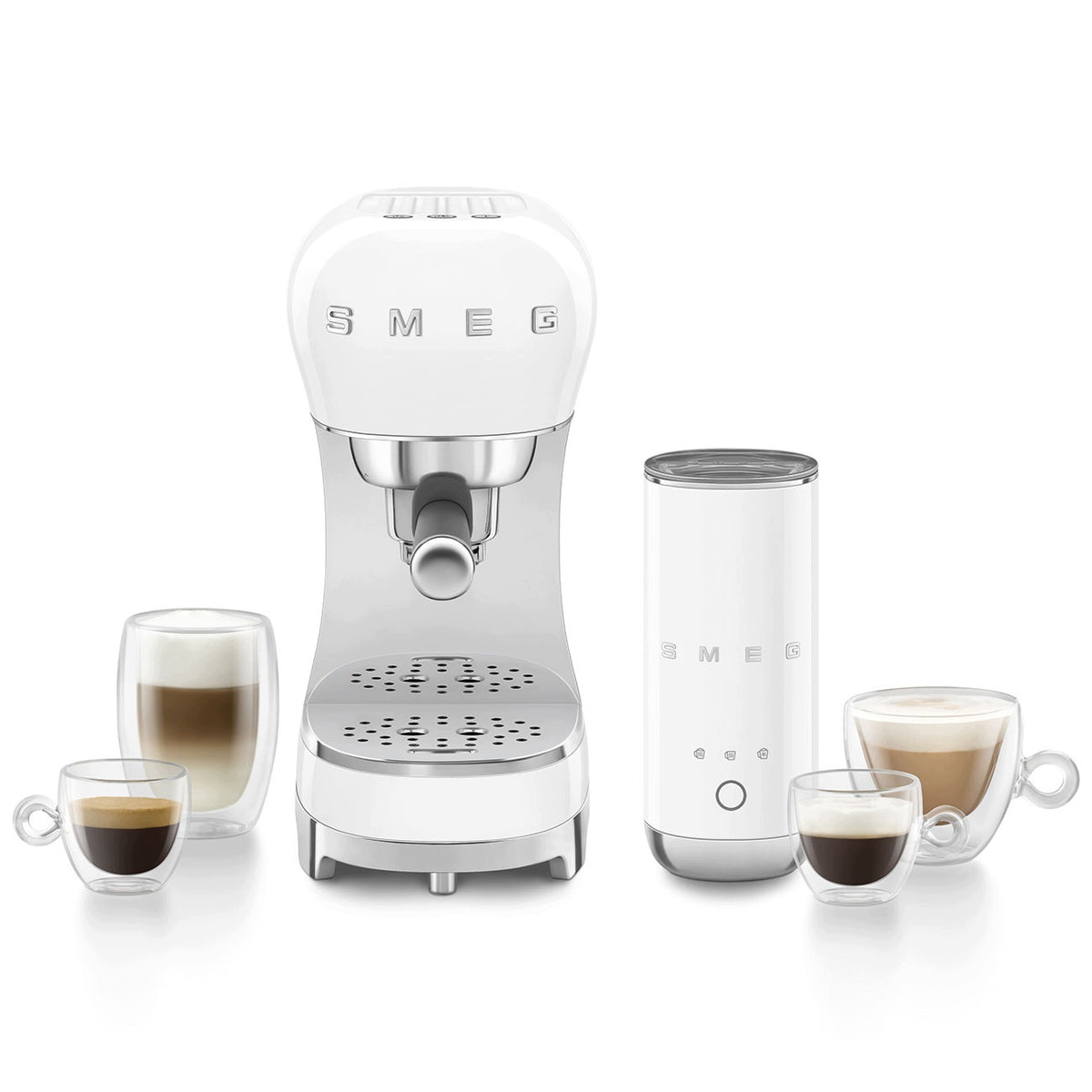 Set flask coffee maker and milk frother Smeg ECF12WHEU White Manufacturer code ECF12WHEU