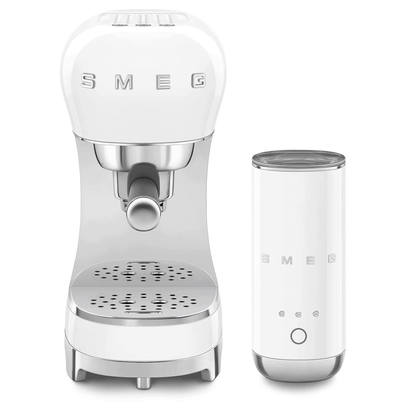 Set flask coffee maker and milk frother Smeg ECF12WHEU White