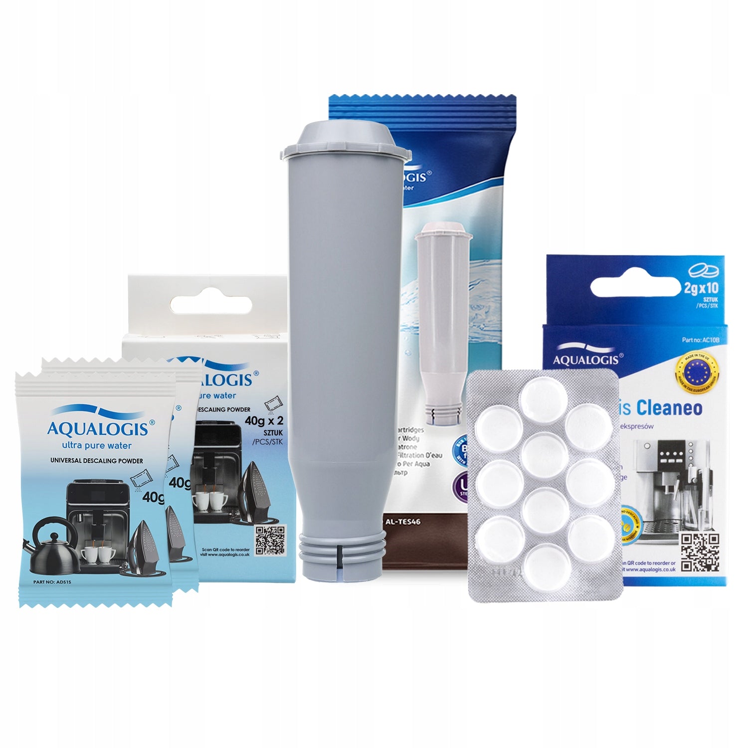 Set for Krups machine powder descaling tablets filter