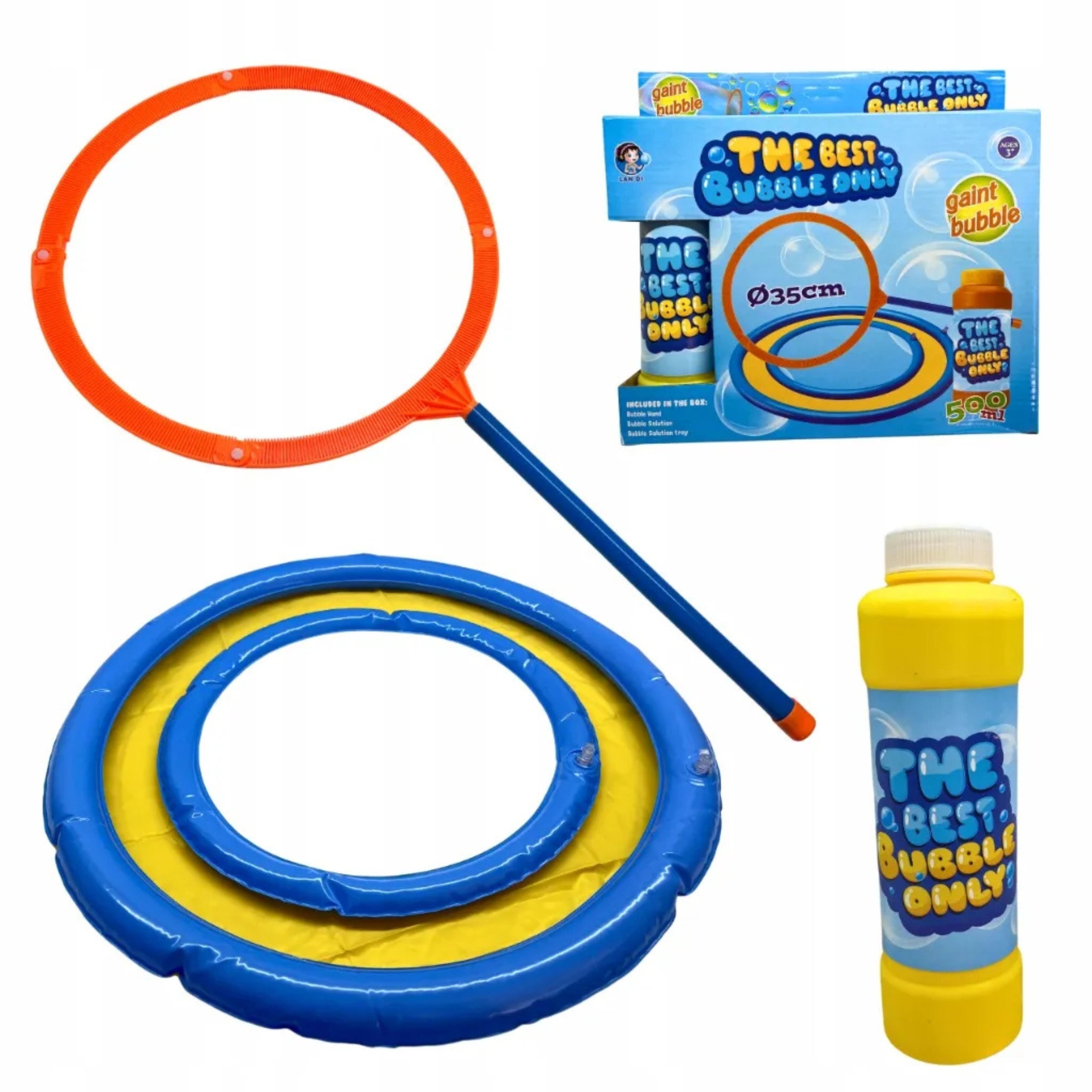 Set for Soap Bubbles Hoop On Stick Inflatable Stand with Liquid 500ml Packaging status original