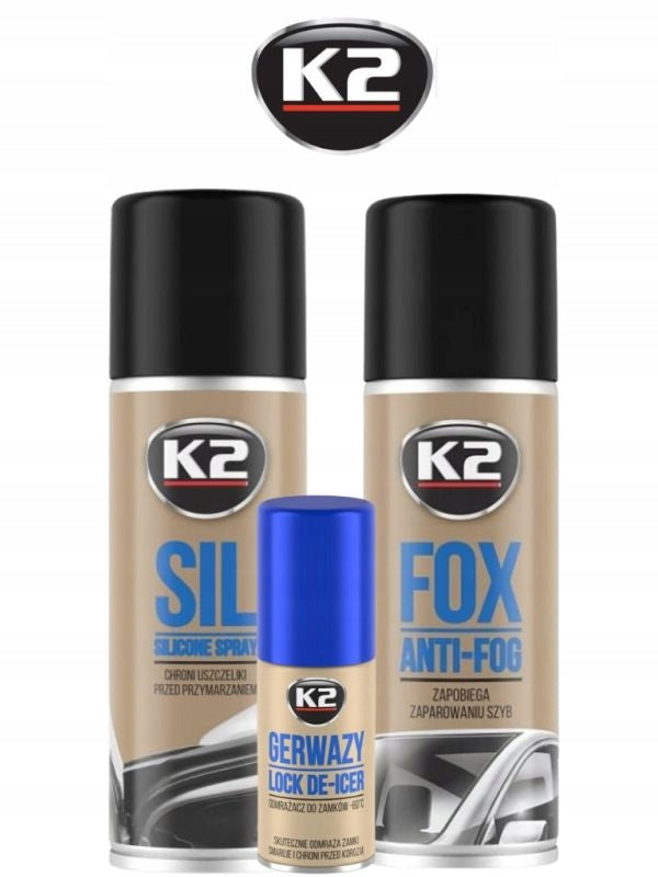 Set for car K2 (Silicone for gaskets+Anti-fog+Lock defroster) Packaging status original
